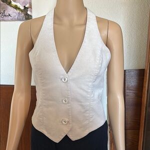 Bebe Chic White Button-Up Vest